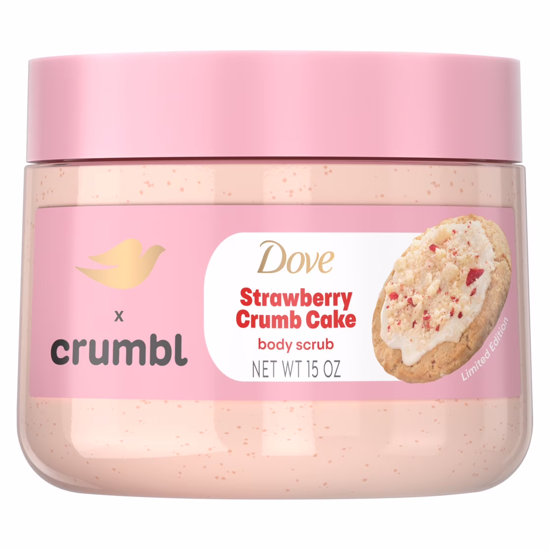 Dove x Crumbl Strawberry Crumb Cake Body Scrub